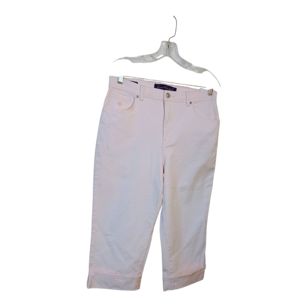Gloria Vanderbilt Women's 10 Amanda Capris Stretch Cuffed Baby Pink Cotton Blend